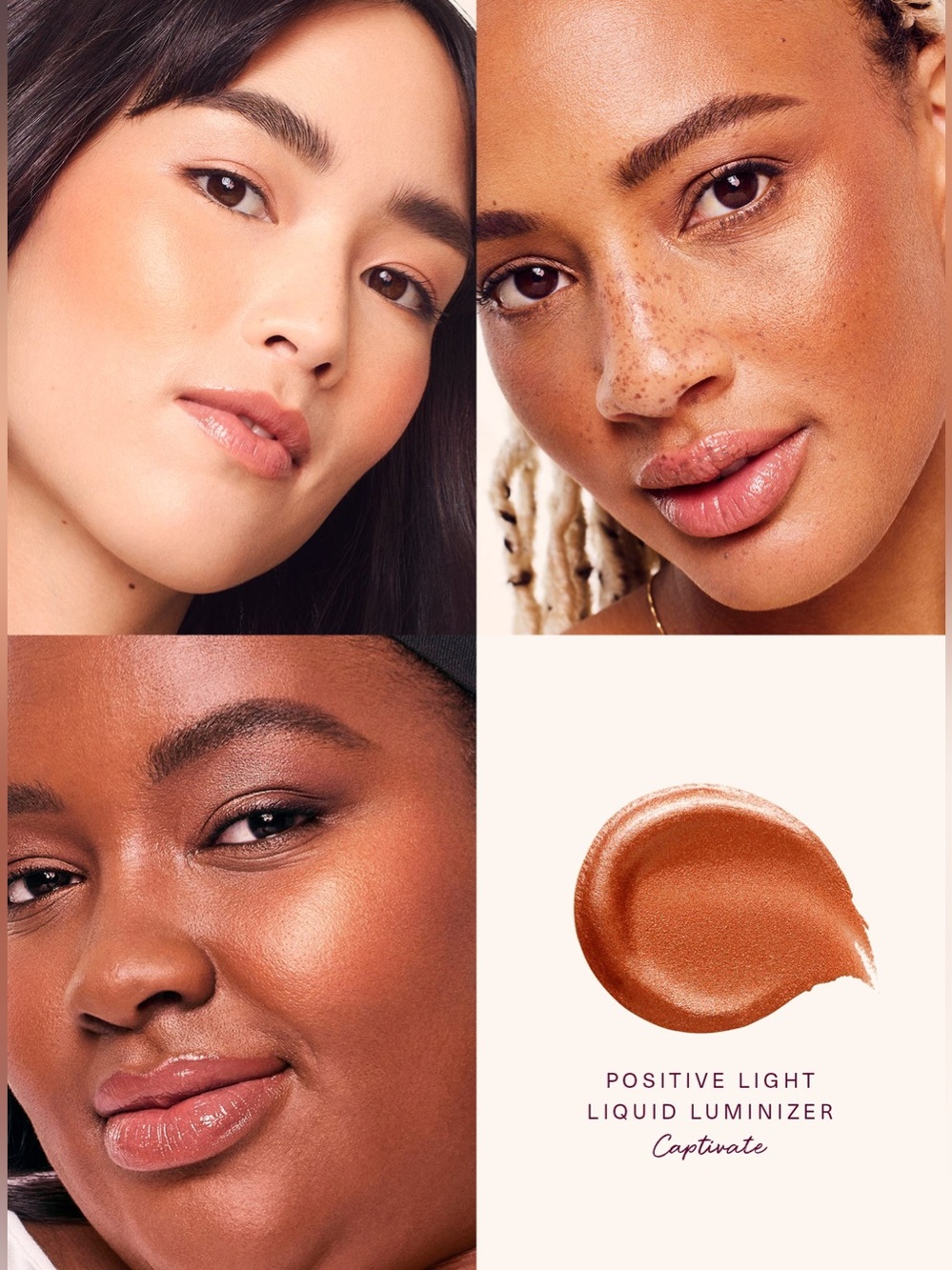 NIB Rare Beauty Positive Light Liquid Luminizer in Captivate (copper)